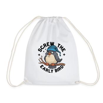 The early bird can take me - Drawstring Bag - white - Front