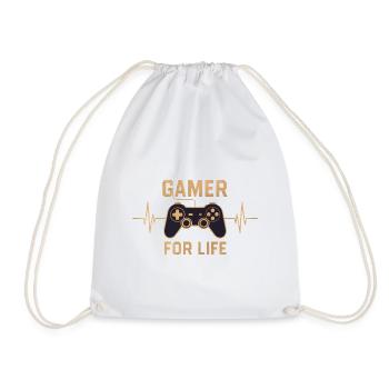 Gamer for life - Turnbeutel - Weiß - Vorne