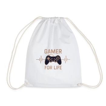 Gamer for life - Turnbeutel - Weiß - Vorne