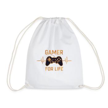 Gamer for life - Turnbeutel - Weiß - Vorne