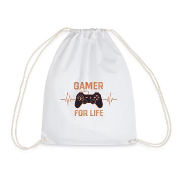 Gamer for life - Turnbeutel - Weiß - Vorne