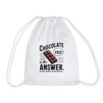 Le chocolat est la réponse. Peu importe la question - Sac de sport léger - blanc - Devant