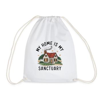 Ma maison est mon refuge. - Sac de sport léger - blanc - Devant