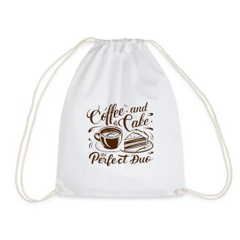 Coffee and cake – the perfect duo. - Drawstring Bag - white - Front