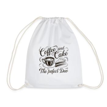Coffee and cake – the perfect duo. - Drawstring Bag - white - Front