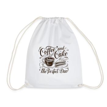 Coffee and cake – the perfect duo. - Drawstring Bag - white - Front