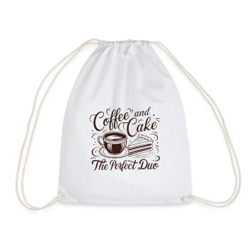 Coffee and cake – the perfect duo. - Drawstring Bag - white - Front