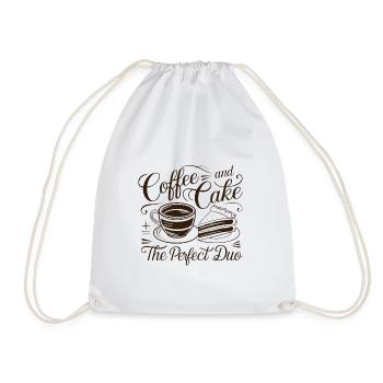 Coffee and cake – the perfect duo. - Drawstring Bag - white - Front