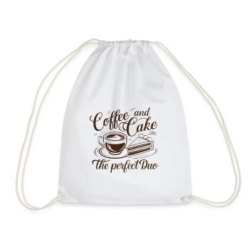 Coffee and cake – the perfect duo. - Drawstring Bag - white - Front