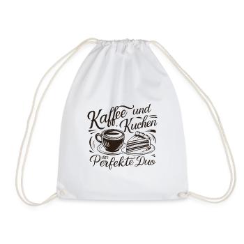 Coffee and cake – the perfect duo. - Drawstring Bag - white - Front