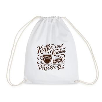 Coffee and cake – the perfect duo. - Drawstring Bag - white - Front