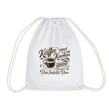 Coffee and cake – the perfect duo. - Drawstring Bag - white - Front