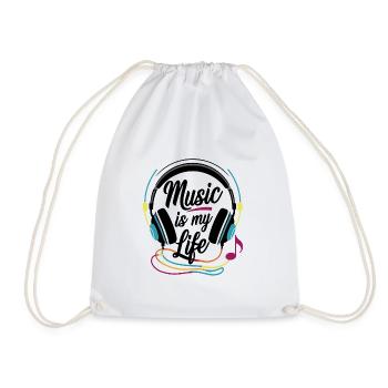 Musik ist mein Leben - Turnbeutel - Weiß - Vorne