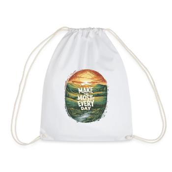 Make the most of every day - Drawstring Bag - white - Front