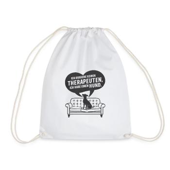 Je n’ai pas besoin d’un thérapeute, j’ai un chien - Sac de sport léger - blanc - Devant