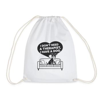 Je n’ai pas besoin d’un thérapeute, j’ai un chien - Sac de sport léger - blanc - Devant