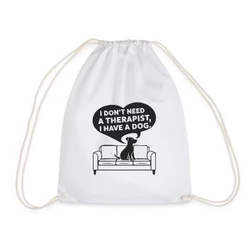Je n’ai pas besoin d’un thérapeute, j’ai un chien - Sac de sport léger - blanc - Devant