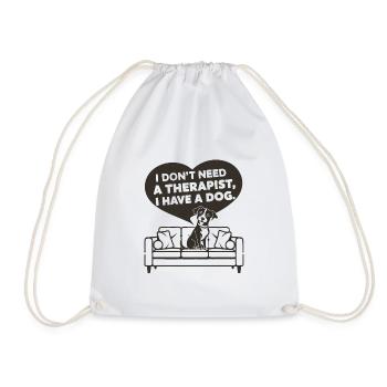 Je n’ai pas besoin d’un thérapeute, j’ai un chien - Sac de sport léger - blanc - Devant
