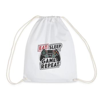 Eat, Sleep, Game, Repeat - Turnbeutel - Weiß - Vorne