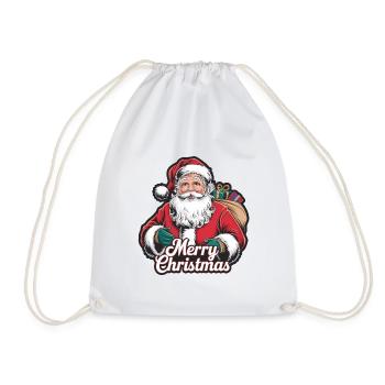 Santa Claus – Merry Christmas Illustration - Drawstring Bag - white - Front