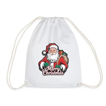 Santa Claus – Merry Christmas Illustration - Drawstring Bag - white - Front