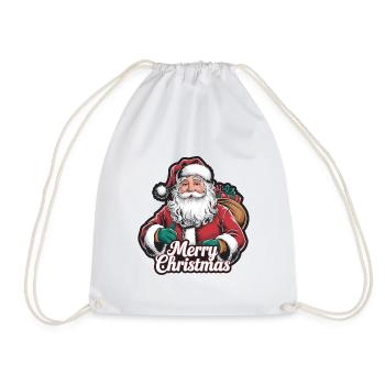 Santa Claus – Merry Christmas Illustration - Drawstring Bag - white - Front