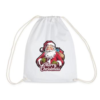 Santa Claus – Merry Christmas Illustration - Drawstring Bag - white - Front