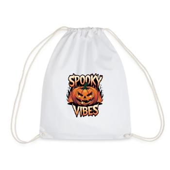 Scary Jack-O-Lantern – Spooky Vibes - Drawstring Bag - white - Front