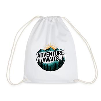 Adventure Awaits – Bergpanorama - Turnbeutel - Weiß - Vorne
