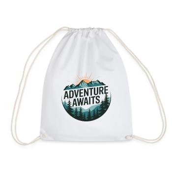 Adventure Awaits – Bergpanorama - Turnbeutel - Weiß - Vorne