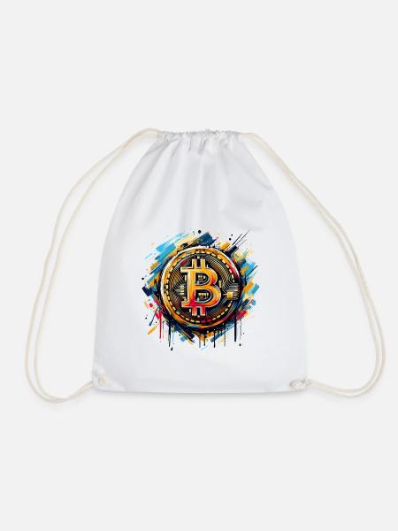 Bitcoin - Krypto Währung - Crypto - Turnbeutel - Weiß