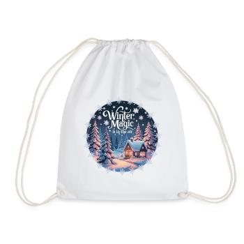 Winter Magic is in the Air – Winter Landscape - Drawstring Bag - white - Front