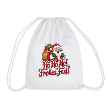 Santa Claus – Ho Ho Ho! Merry Christmas - Drawstring Bag - white - Front