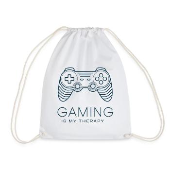 Gaming is my Therapy – Minimalist Controller - Drawstring Bag - white - Front