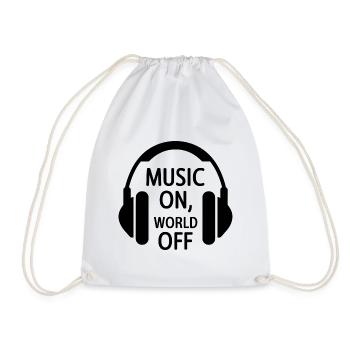 Music On, World Off – Casque minimaliste - Sac de sport léger - blanc - Devant