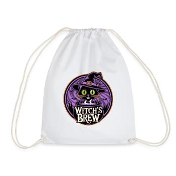 Witch's Brew – Mystic Witch Cat - Drawstring Bag - white - Front