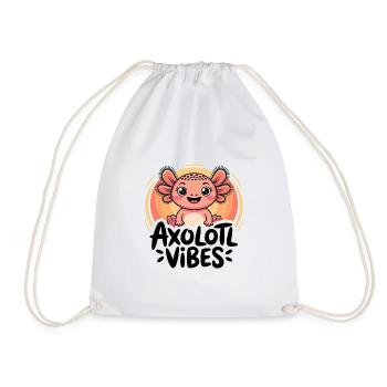 Axolotl Vibes - Dessin animé de salamandre mignonne - Sac de sport léger - blanc - Devant
