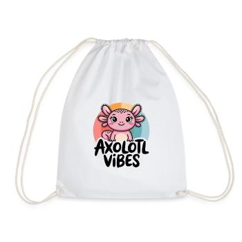 Axolotl Vibes - Dessin animé de salamandre mignonne - Sac de sport léger - blanc - Devant