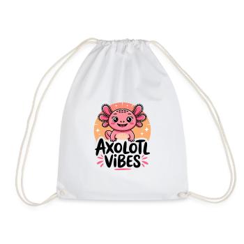 Axolotl Vibes - Dessin animé de salamandre mignonne - Sac de sport léger - blanc - Devant