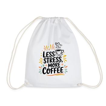 Moins de stress, plus de café – le dicton du café - Sac de sport léger - blanc - Devant