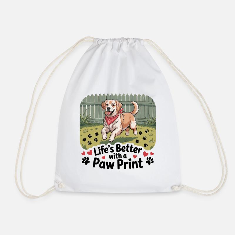 Life’s Better with a Paw Print - Turnbeutel - Weiß