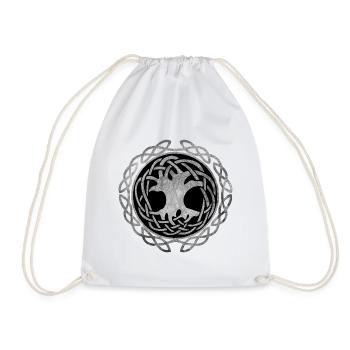 Tree of Life, Yggdrasil, Tree of Life, Nordic - Drawstring Bag - white - Front