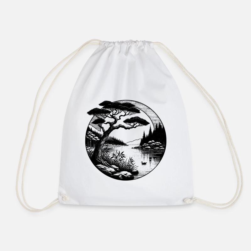 Tree – Nature in Harmony - Drawstring Bag - white