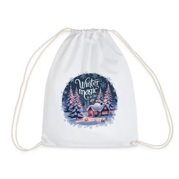 Winter Magic is in the Air – Winter Landscape - Drawstring Bag - white - Front