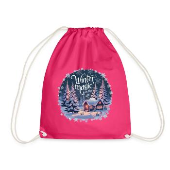 Winter Magic is in the Air – Winterlandschaft - Turnbeutel - Fuchsia - Vorne
