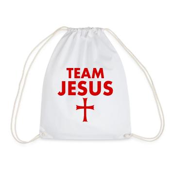 Team jesus cross - Drawstring Bag - white - Front