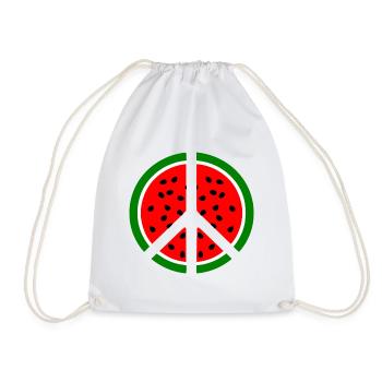 Wassermelone melone peacezeichen - Turnbeutel - Weiß - Vorne