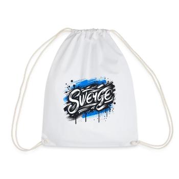 Sverige Sweden Schweden Lettrage avec drapeau - Sac de sport léger - blanc - Devant