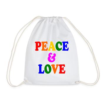 Peace and love - Drawstring Bag - white - Front