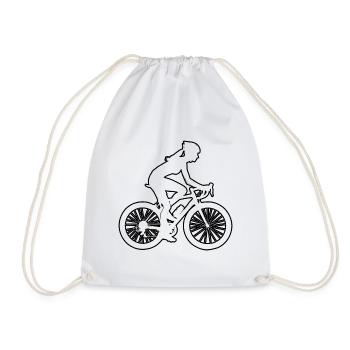 Bike Cyclist Mtb Cycling Bicycle - Drawstring Bag - white - Front